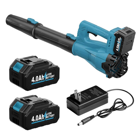 Cordless Leaf Blower 21V With Two 4.0Ah Batteries And Fast Charger Lightweight Electric Yard Blower For Leaves And Dust No Fuss Cleanup
