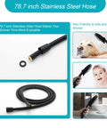 High Pressure Handheld Shower Head With 8 Settings, Powerful Rainfall And Massage Modes featuring extra-long 78-inch hose