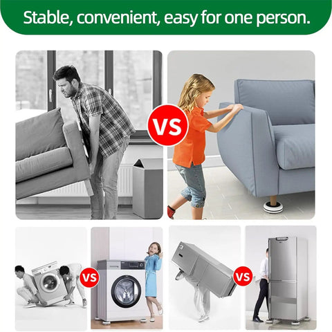 Heavy Duty Furniture Movers With Wheels Supports Up To 750 Lbs Easy Slide Tool being used for sofas and appliances.