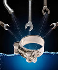 Stainless Steel Exhaust Band Clamp 48 51mm Heavy Duty Replacement for motorcycle water hoses and car exhaust pipes, easy install