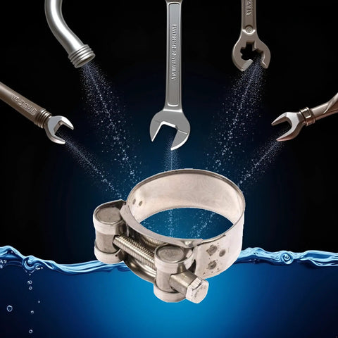 Stainless Steel Exhaust Band Clamp 48 51mm Heavy Duty Replacement for motorcycle water hoses and car exhaust pipes, easy install