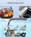 Cruise Comfortably With This Badass 4 Passenger Electric Golf Cart Packing A Roomy Cargo Trunk And Gutsy 800W Motor For Sick Weekend Rides Across Golf Trails Beaches Farms And Suburban Streets, showcasing storage options.
