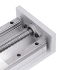 End view of Electric Linear Rail Guide With SFU1605 Ballscrew 16mm Drive 200mm Stroke NEMA23 Motor Aluminum Alloy For CNC