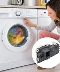 Heavy Duty Washer Door Assembly Replacement Kit With Locking Mechanism And Sensor Tech Prevents Accidental Door Open During Wash Cycles Durable Metal Door Latch For Home Laundry Machines, white front-load washer