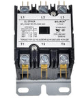 Three Pole 40 Amp 240V AC Definite Purpose Contactor For Air Conditioner Condenser Beefy Heavy Duty HVAC Coil 240 VAC 50 60 Hz 600V Max Withstand Reliable Industrial Grade Switch front view