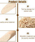 300 Pack Solid Wood Pocket Hole Plugs For Pocket Hole Jig, Pine Wood Plugs For DIY Woodworking, detail of pine material and tip design