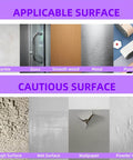 Surface compatibility chart for Heavy Duty Double Sided Mounting Tape Waterproof Adhesive Strip For Indoor Outdoor Use Quarter Inch Thick By Fifteen Point Four Feet Long Ultra Strong Grip For Automotive Trim LED Light Strips Home Decor And Garage Organization.