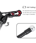 Close-up of the adjustable top clip and rolling ball of the Badass Flex Gooseneck Cell Phone Holder For Desk And Bedside Ultra Tough Long Arm Clip Mount Compatible With All Iphones And Android Phones In Black.