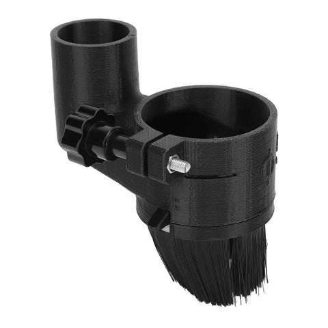 Heavy Duty Cnc Dust Shoe With Ironclad Magnet Base Fits 52Mm Spindle And 300W 500W Router, detailed view of black dust collection boot.
