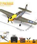 Beast Ready To Fly 4CH Brushless P51D Mustang RC Plane With 500mm Wingspan RTF 6Axis Gyro package components and dimensions