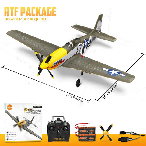 Beast Ready To Fly 4CH Brushless P51D Mustang RC Plane With 500mm Wingspan RTF 6Axis Gyro package components and dimensions