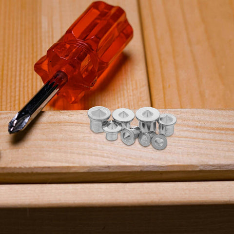 8 Piece Dowel Center Pin Set With Precision Point For Woodworking Drilling And Hole Alignment displayed on wood surface