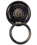 Solid Metal Cabinet Handle And Drawer Knob Replacement Furniture Pull For Kitchen And Bedroom Cabinets With Single Hole Mount Dope Vintage Style Door Ornament 1 Piece, front view, antique carved detailing.