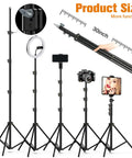Big 22 Inch Ring Light With Stand And 75 Inch Tripod For iPhone iPad LCD Display Four Clips Two USB Ports 2600K To 6500K