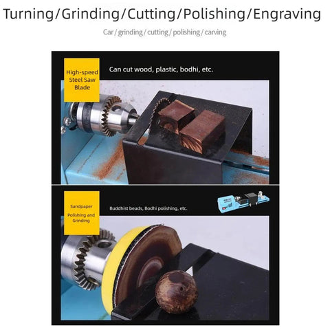 Heavy Duty 150W Mini Lathe Machine Metal Woodworking Precision Drill Chuck Cooling Fan Adjustable Speed 4000 7000Rpm, wood shaping