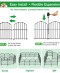 Easy install instructions for 30 Pack Decorative Garden Fence Panels 17 Inch High Thirty One And A Half Foot Long Rustproof Metal.