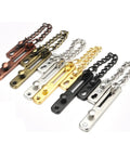 Brushed Stainless Steel Sliding Gate Latch Lock With Auto Spring Catch Rock Solid Security For Wooden Yard Gates Built Tough, various colors.