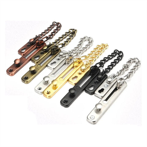 Stainless Steel Sliding Door Lock Spring Catch Latch for Wooden Garden Gate in bronze, black, gold, and silver colors.