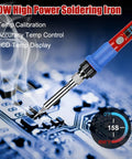 Pro Grade Fast Heating 90W Soldering Iron Kit With LED Digital Display 110V Ceramic Heater soldering a circuit board