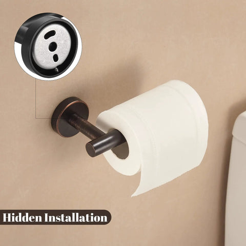 Oil Rubbed Toilet Paper Holder And Towel Ring Set Wall Mounted Rustic Farmhouse Style Rustproof Stainless Steel Bathroom Hardware
