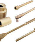 KickAss NonSparking Aluminum Bronze Socket Wrench Set 16 Piece 1/2 Inch Drive Kit with standard and deep sockets.