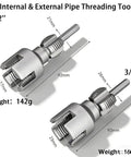 Two Pack DIY Pipe Threading Tool Kit For One Half Inch And Three Quarter Inch Pipes With Internal And External Threading Dies