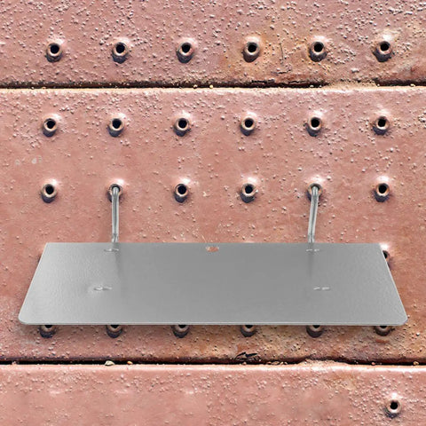 Silver Iron Pegboard Wall Shelf Rock Solid Workshop Storage Rack With No Sweat Tool Free Setup To Crush Kitchen Clutter As Heavy Duty Shop Organizer Holder