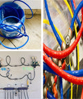 Rock Solid Pu Polyurethane Pneumatic Tubing For Air Compressors Hella Durable Flexible Air Line Hose coiled in blue on a floor.