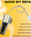 Flat Oven Igniter Replacement For Samsung Gas Range Oven DG94 00520A with ceramic wire nuts and connector plug
