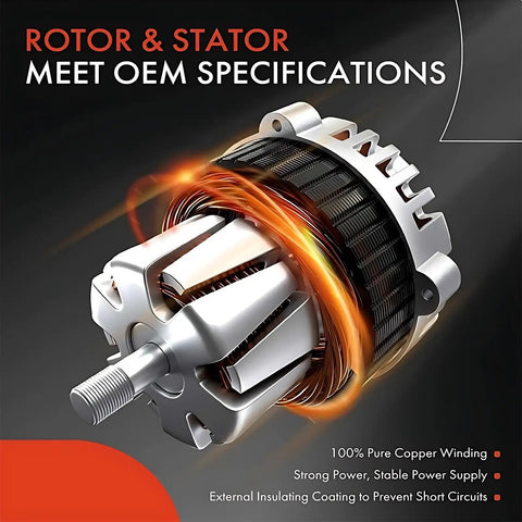 Rotor and stator of Alternator Rebuild Kit 24V 120A Marine Grade For Perkins Marine Engines with copper winding and coating