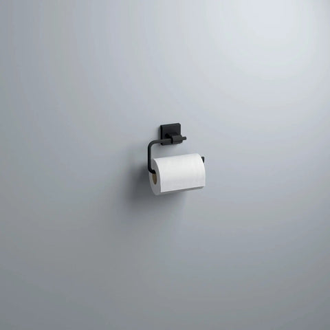 European Style Matte Black Wall Mount Single Post Toilet Paper Holder With Corrosion-Resistant Finish, No Fuss Roll On Off Design, No Springs, Ideal For Modern Bathrooms, Durable Bathroom Hardware For Reliable, Clean Look And Simple Maintenance