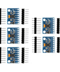 GY-521 MPU-6050 6 DOF Sensor Module Pack With 3 Axis Accelerometer Gyroscope And 16 Bit ADC Output I2C Data Interface for Arduino, five boards with pins