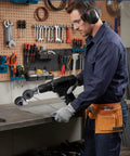 Electric Metal Cutter Nibbler With Flexible Design For Portable Power Tool Compatibility being used to cut sheet metal in a workshop.