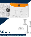 150 Pack Clear Push Pins Holding Papers Secure On Cork Boards Bulletin Walls And Shadow Boxes Includes Rust Proof Thumbtacks In A Snappy Caddy