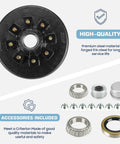Beefed Up Heavy Duty Trailer Brake Drum Kit With Eight Hole 6.5 Inch Bolt Circle For 7000 Lbs Axles Replacement Brake Hub Drum Assembly