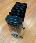 Top view of Oil Filled Radiator Space Heater With LED Display 1500W Portable Electric Heater For Home placed on wooden floor