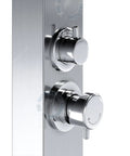 Close-up of Marine Grade 316 Stainless Outdoor Shower Panel That Will Not Rust Built For Pools Backyards Beach Houses and Resorts.