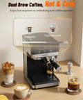 Straight Up Home Cafe Essential With Fully Integrated Bean Grinder And Heavy Duty 20 Bar Italian Pump For Perfect Latte Cappuccino And Quick Cold Brew Refills Daily brewing hot and iced coffee.