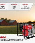 Top Shelf 2 Inch Gas Powered Water Pump Delivering A Badass 164 Gpm High Volume Flow With Heavy Duty Debris Strainer For Pool Drainage Agricultural And Landscape Projects, Honda motor, portable design.