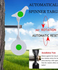 Auto Reset Steel Target For Plinking And Shooting Practice With 360 Degree Rotation Red And Black Bird Design on tree