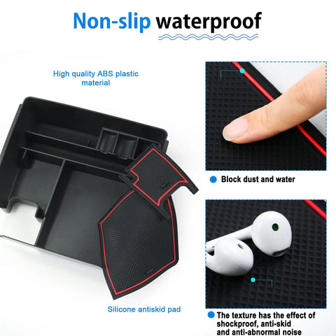 Nissan Frontier Center Console Organizer Tray Perfect Fit For 2022 2023 2024 2025 2026, non-slip with silicone pad and ABS material