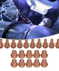 20 Piece Plasma Cutter Tips And Electrodes Set For 375 Xtreme Spectrum Torches ICE-25C ICE-27C ICE-27T with welding backdrop