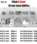 Ultra Thin Stainless Steel Flat Washer Set M2 M3 M4 M5 M6 M7 M8 Made From 304 Stainless, 500 750 1200 Pcs Assortment Kit, Slim Shim Gasket Pack For Quick Builds, Corrosion Resistant, Space Saving And Easy Fit. 0.2mm washer kit in storage box