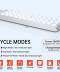 Side view of 36 LED rechargeable dimmable closet light with motion sensor in cycle modes for cabinets and hallways.
