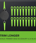 Versatile 40V Cordless String Trimmer And Edger With 13 Inch Cutting Deck, Snappy Mode Swap, Seven Position Pivot Head, Tough Steel Border Guide, And Solid Battery Built For Lazy Sunday Lawn Care And Serious Curb Appeal Wins, trimmer head accessory with 20 blades.