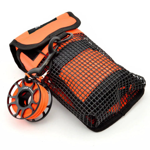 Mesh Diving Gear Bag With Reels Pocket And Surface Marker Buoy, Clip-On Snorkeling Gear Carrier, Foldable Portable Pouch For BCD Belt