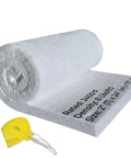 Ceramic fiber insulation blanket roll, 2 in x 24 in x 75 in, 8 lb density, white; yellow mask