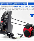 Ignition Switch Control Box Assembly For GX630 GX690 10KW Dual Cylinder Gas Generator with 2 Keys and Throttle Cables