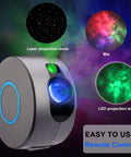 Lit Night Light Star Projector Galaxy Projector With Remote Control Nebula Cloud And Star Light Show For Bedroom Birthday Party Vibe Ultra Chill Room Decor Grey showing laser and LED lenses