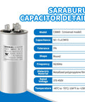CBB65 Dual Run Capacitor 50 Plus 5 UF 370V 440VAC Replacement For Air Conditioner HVAC Condenser And Heat Pump Motors